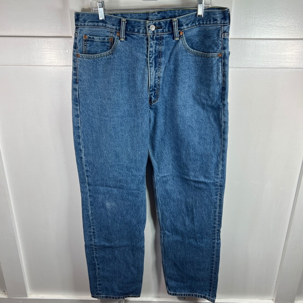 Levis 550 Relaxed Fit Tapered Leg Jeans Mens 36x34 Medium Wash Blue Denim
